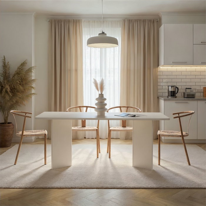Hanah Home Linza Mesa de Comedor Blanco Madera Hanah Home Linza Mesa de Comedor Blanco Madera